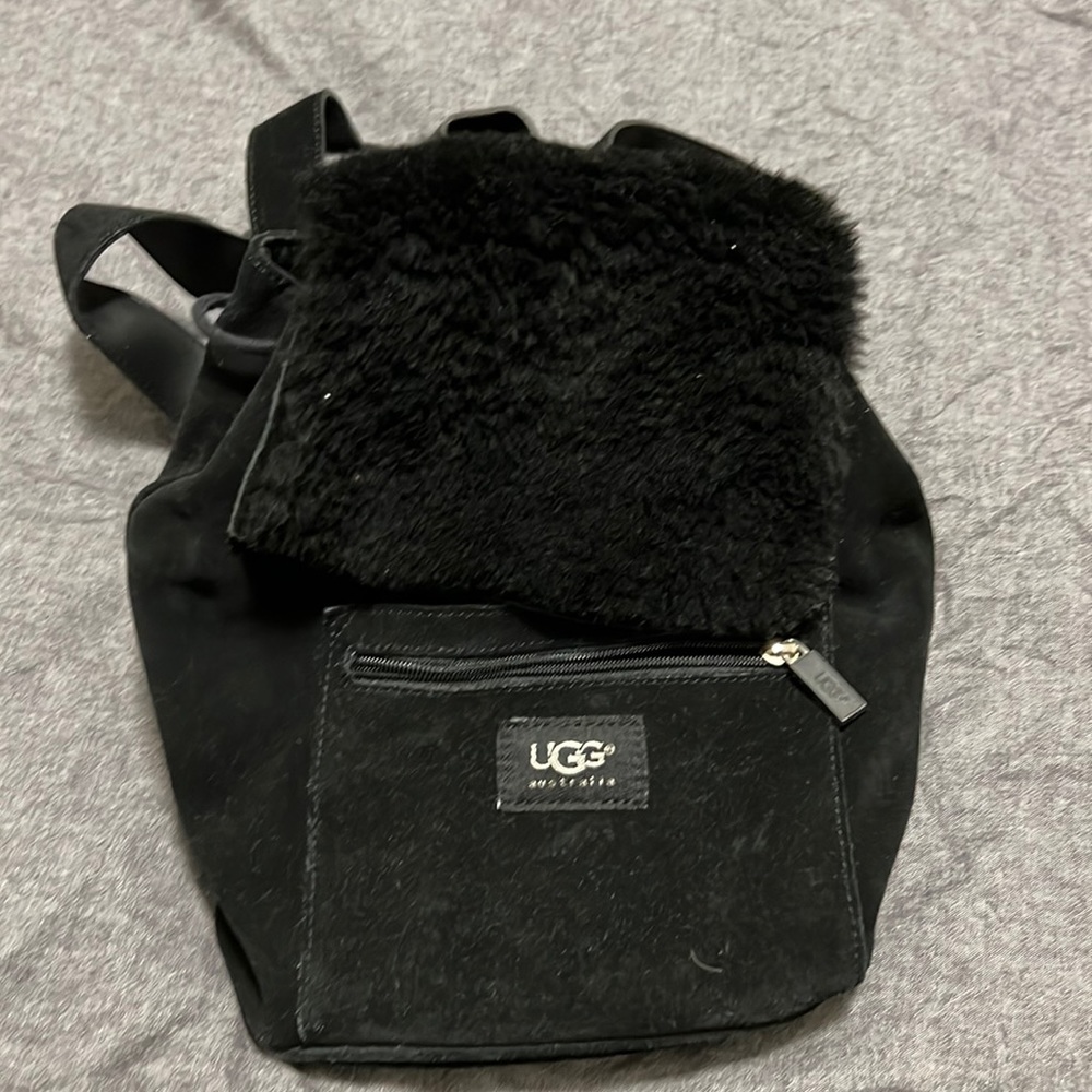 UGG black suede mini backpack